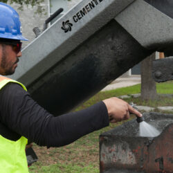 Volumetric truck pouring