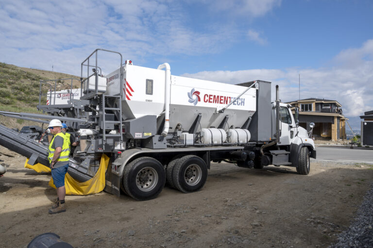 C60 volumetric truck on jobsite